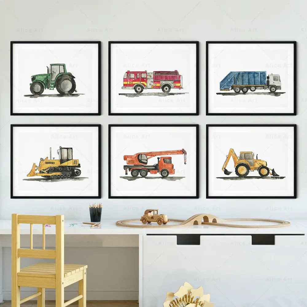 Photography Nature - Póster de acuarela de coches de