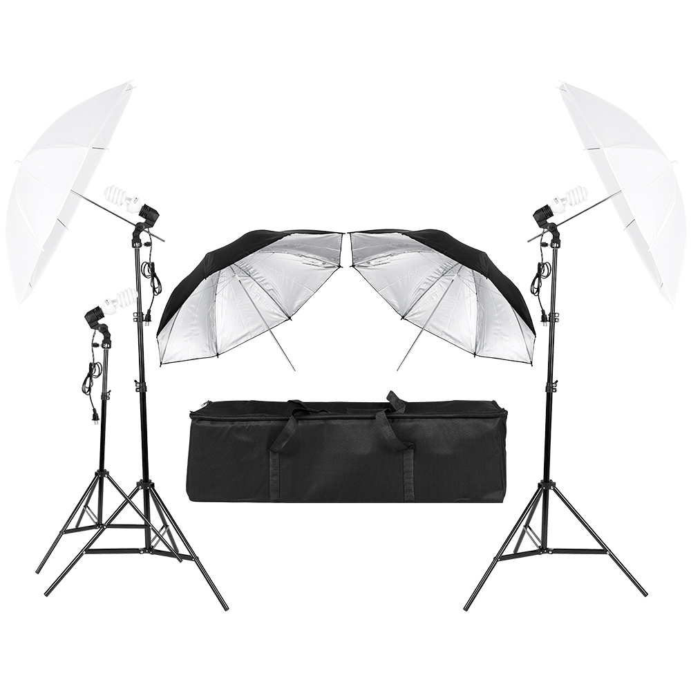 3*45W fotografía vídeo retrato - Photography Umbrella Light reseña y precio