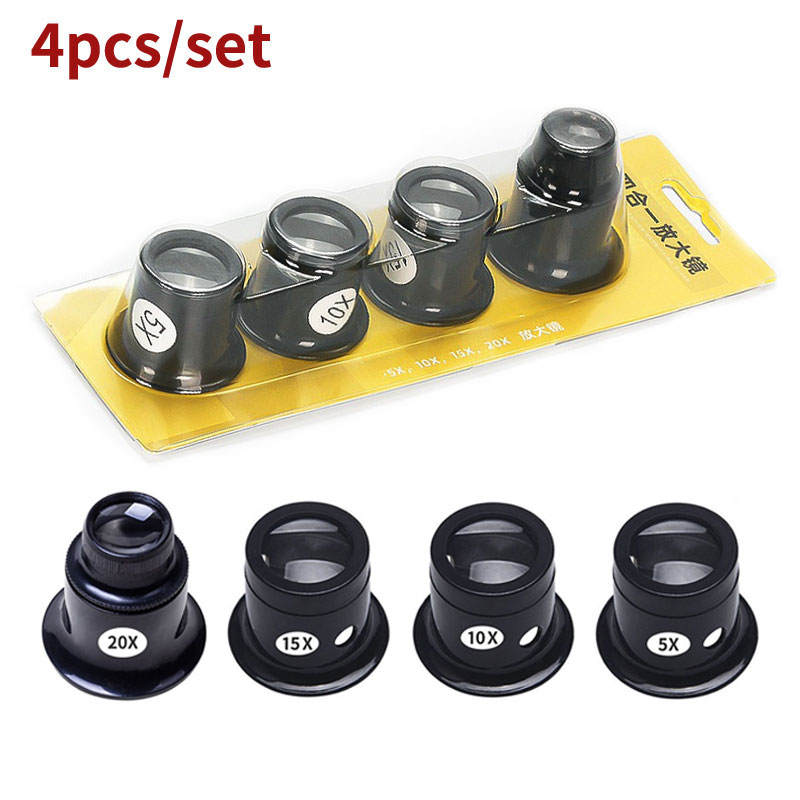 Juego de 4 Lupas Monoculares p - Eye Piece Magnifier reseña y precio